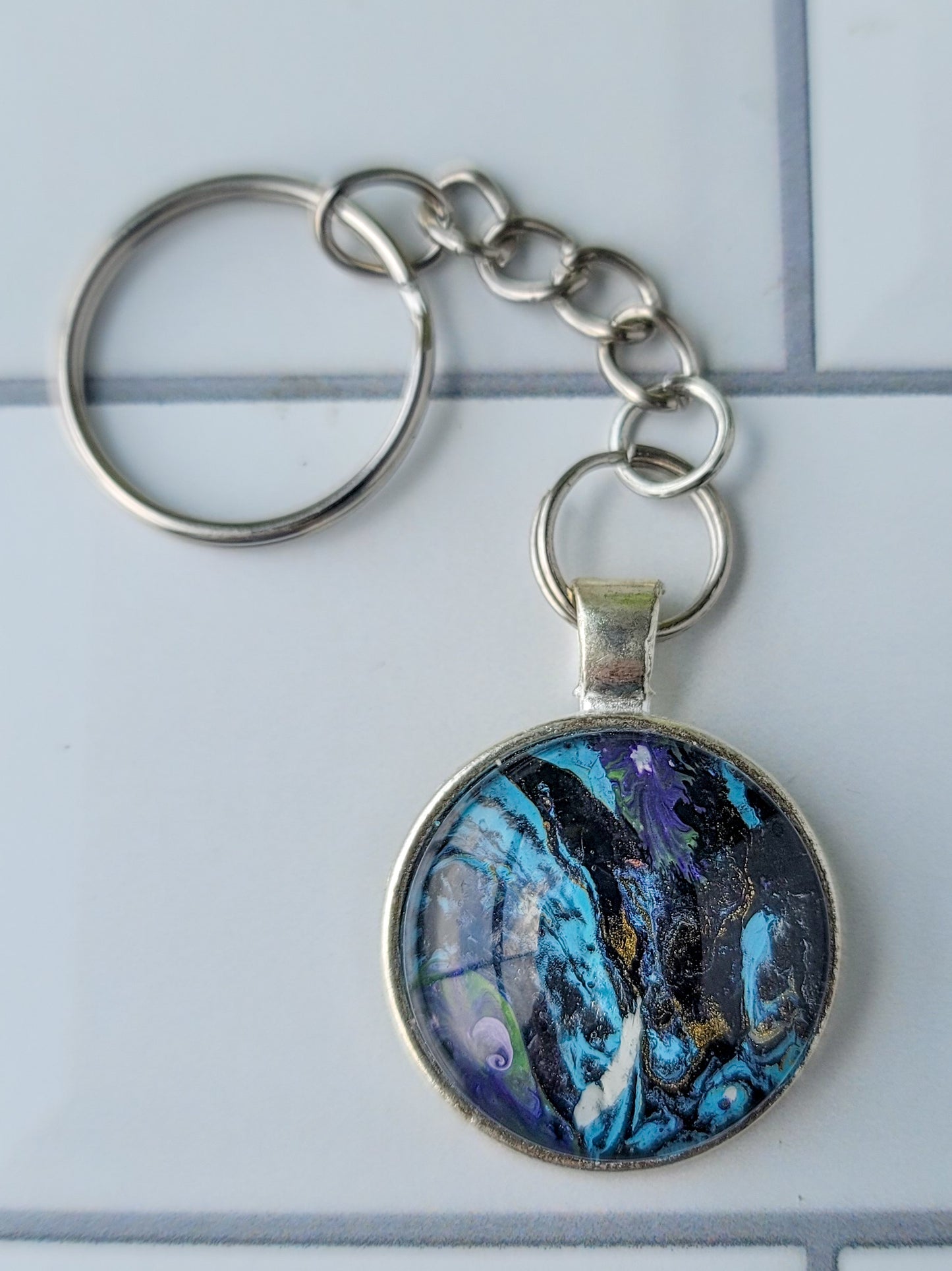 Fluid Art Key Chain