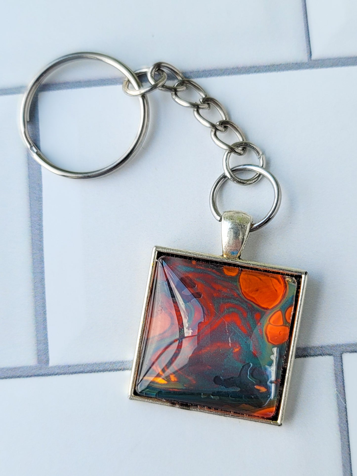 Fluid Art Key Chain