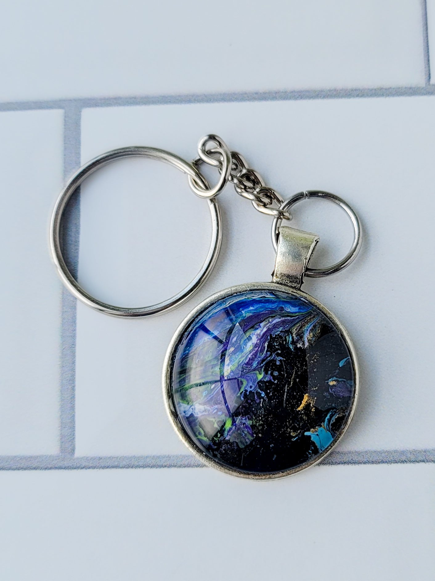 Fluid Art Key Chain