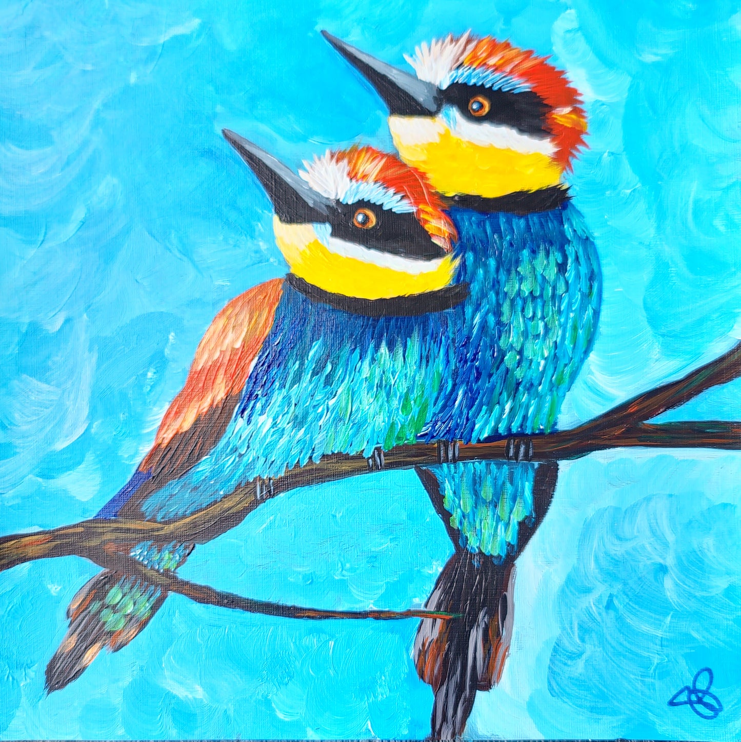 Birds of a feather - 12 x 12 acrylic painting