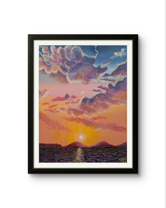 Dreamy Sunset - 11 x 14 acrylic painting