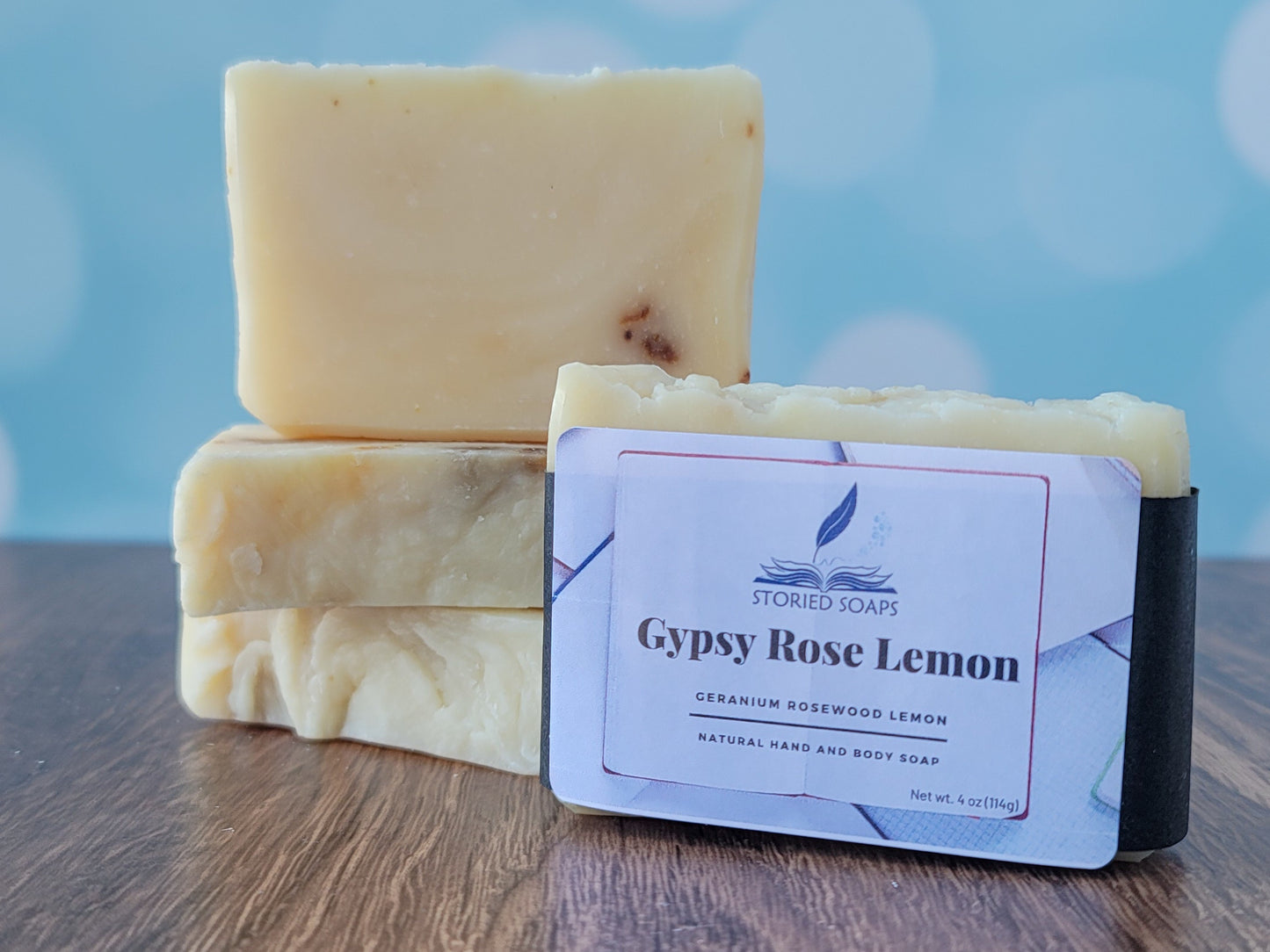 Gypsy Rose Lemon by Storied Soaps - Lemon Geranium Rosewood Hand and Body Soap (discontinued)