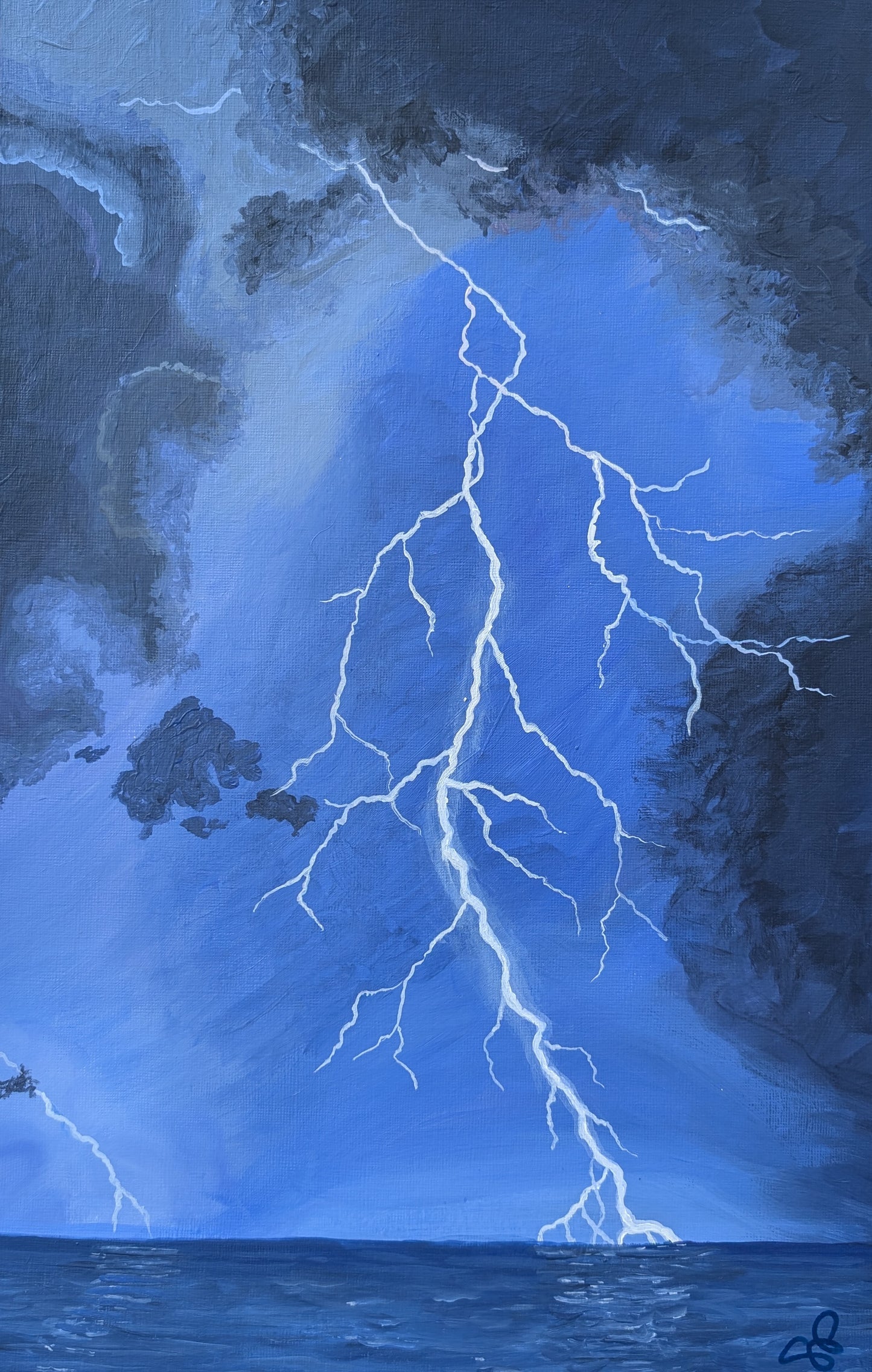 Lightening Strikes - 12 x 18 acrylic painting