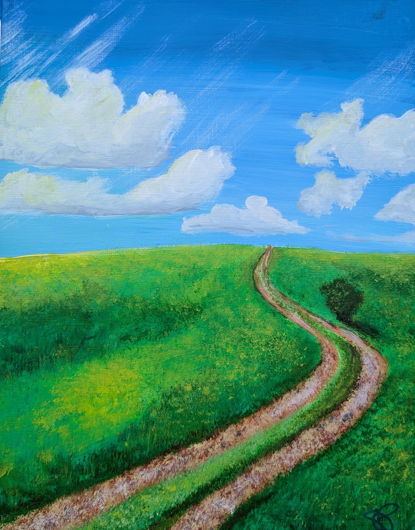 On the Right Path - 11 x 14 acrylic painting