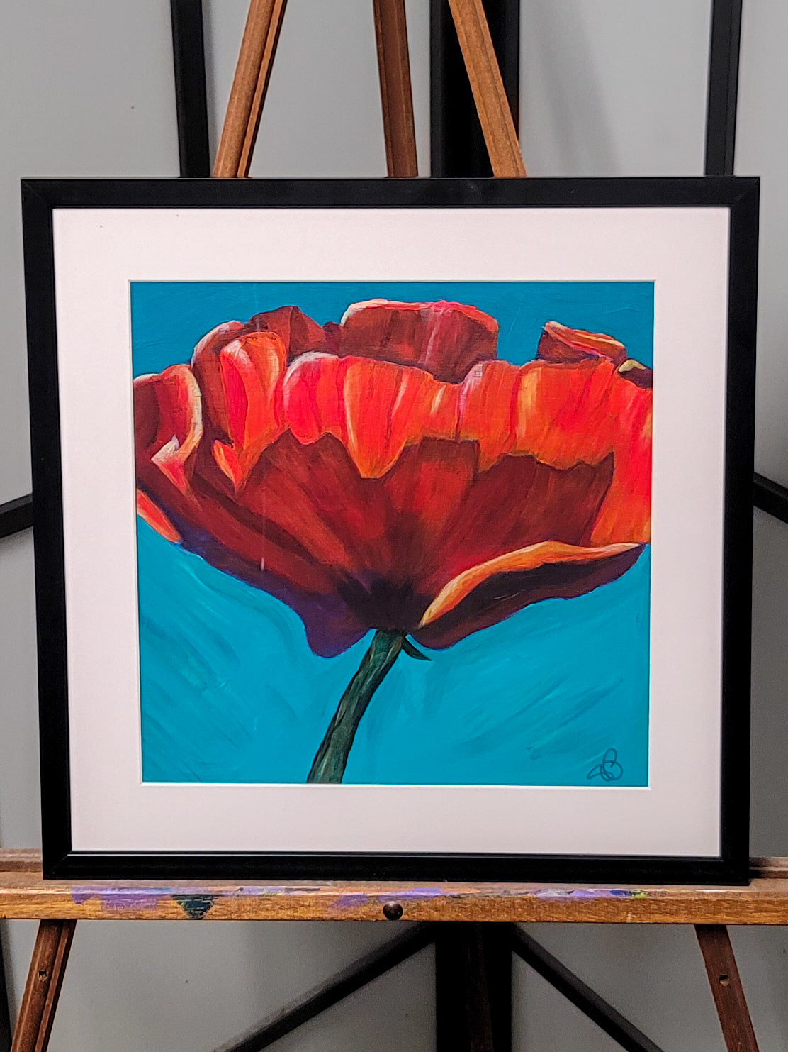 Poppy - 12 x 12 acrylic painting