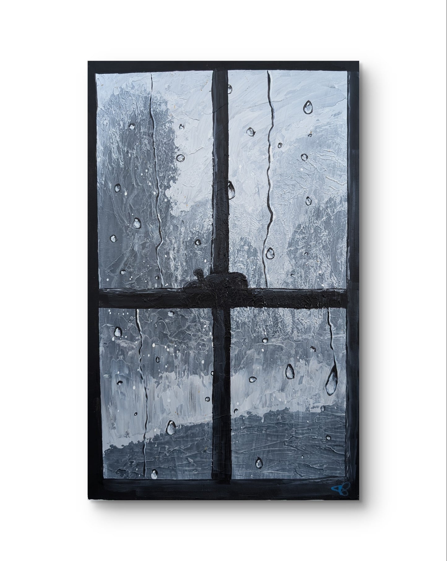 Rainy Window - 12 x 18 acrylic painting