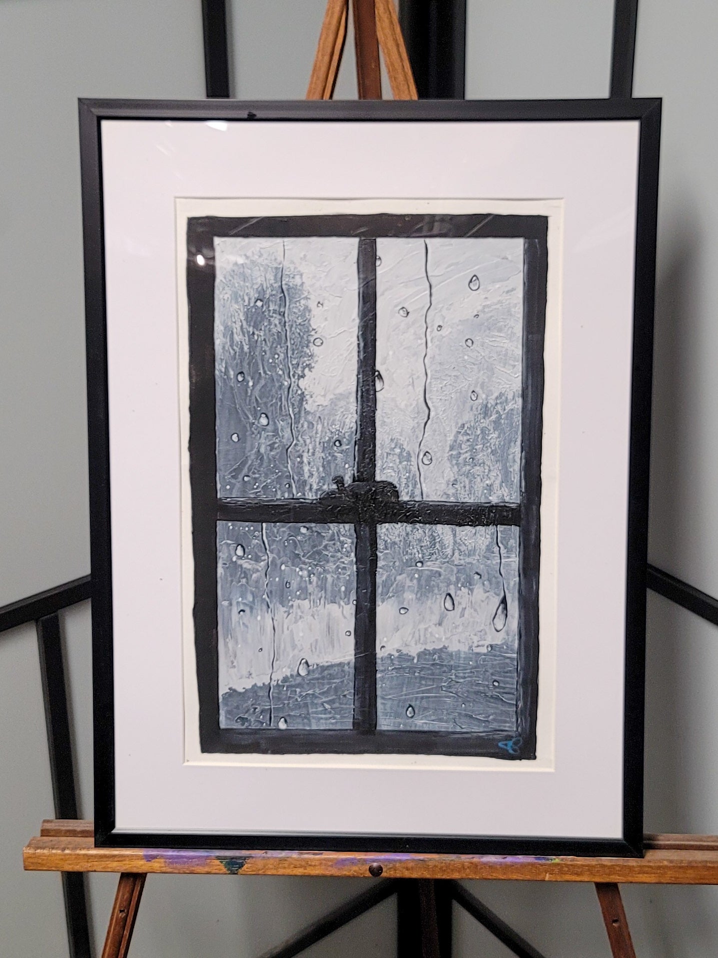 Rainy Window - 12 x 18 acrylic painting