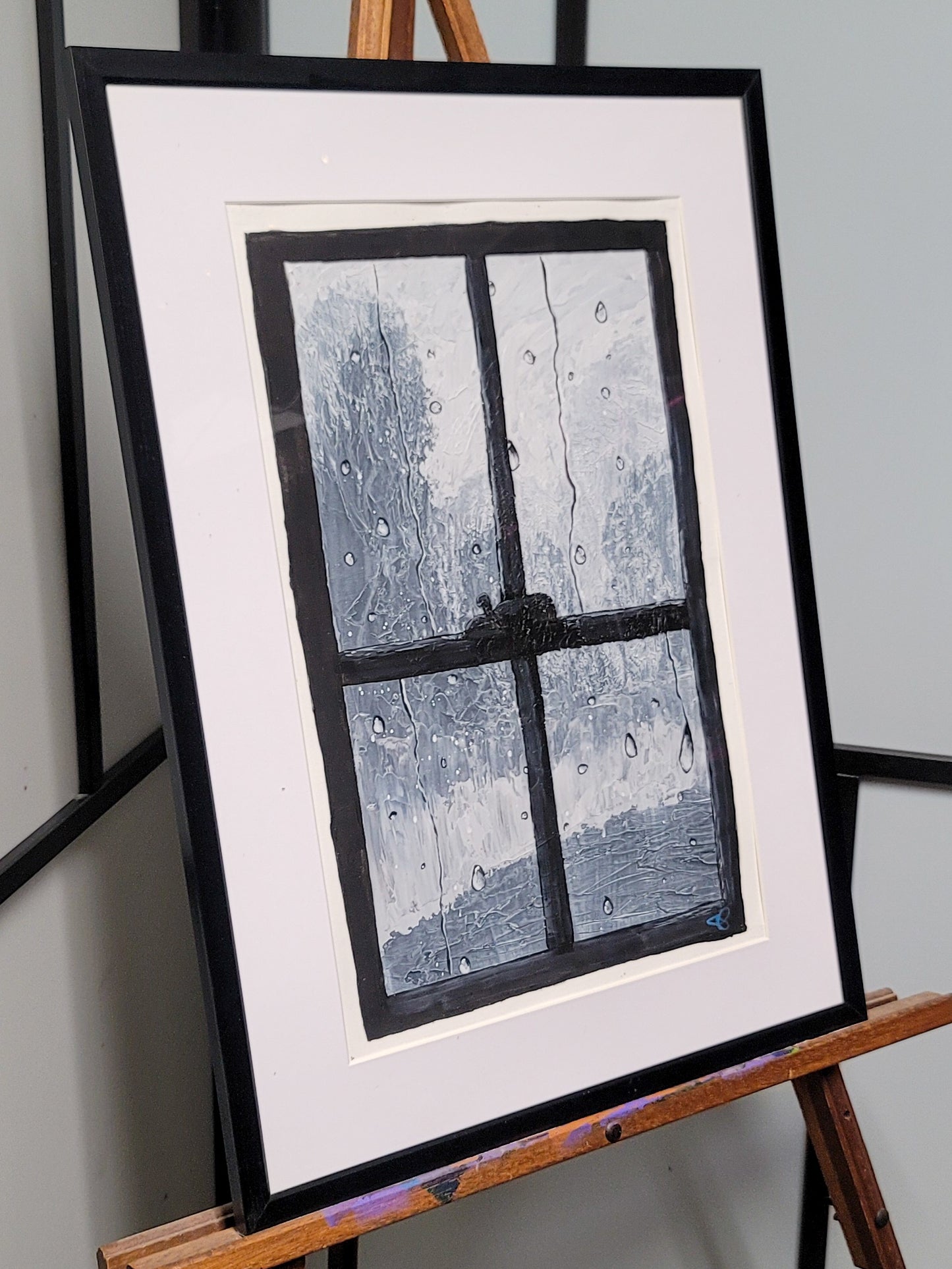 Rainy Window - 12 x 18 acrylic painting