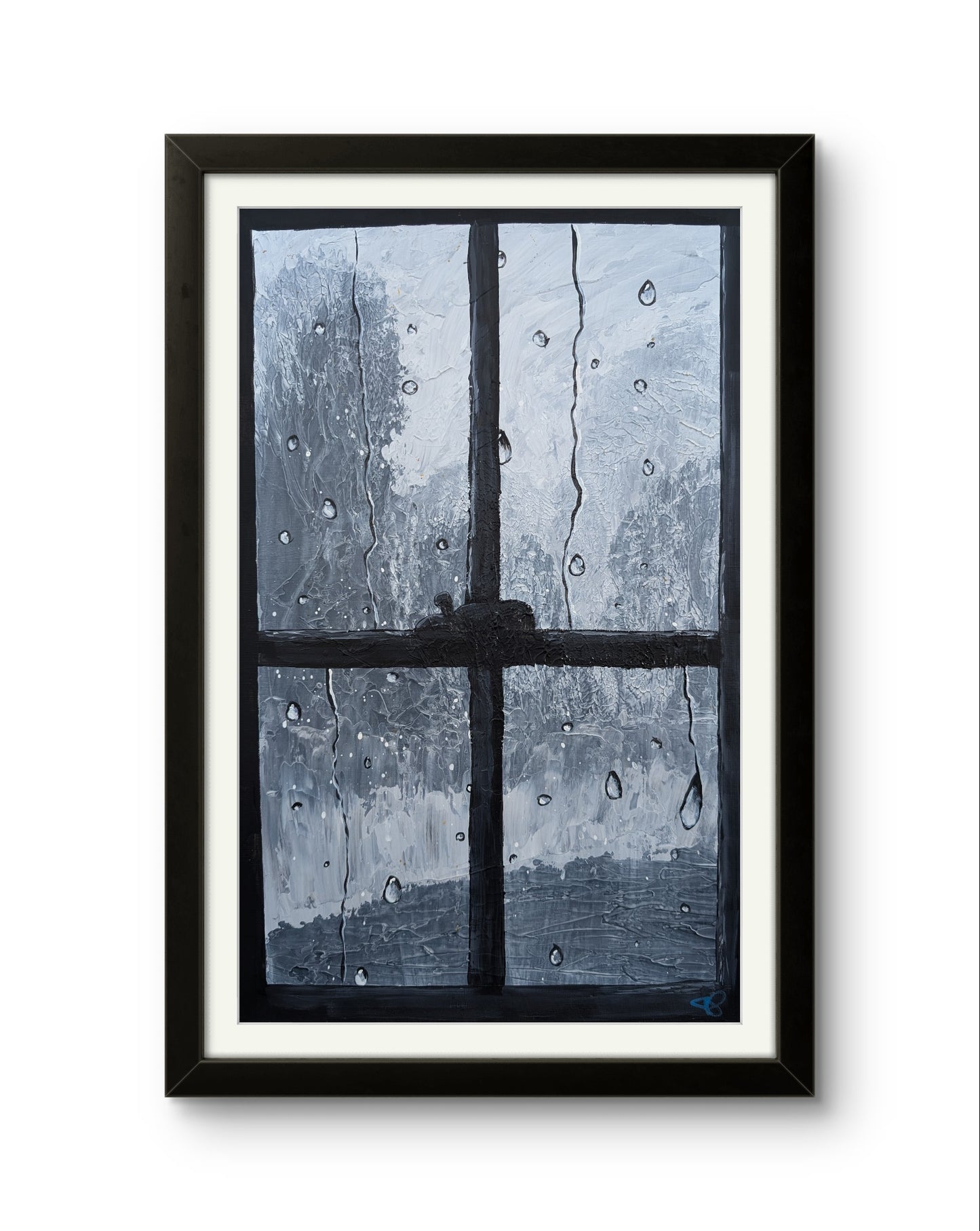 Rainy Window - 12 x 18 acrylic painting