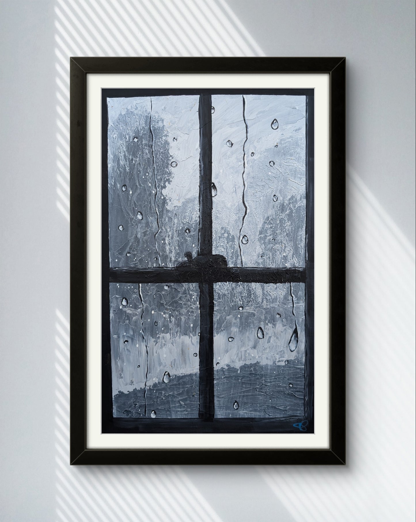 Rainy Window - 12 x 18 acrylic painting