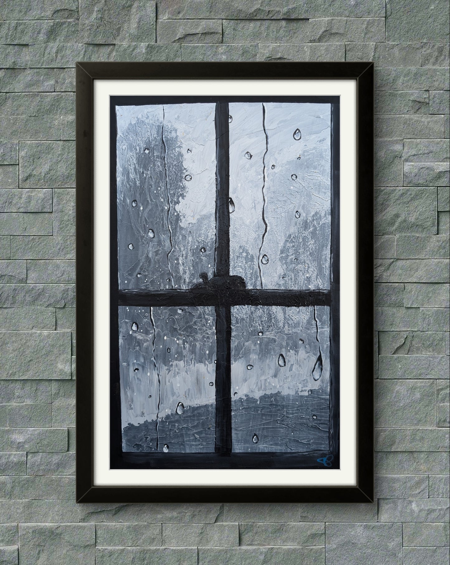 Rainy Window - 12 x 18 acrylic painting