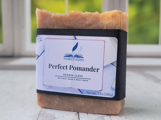 Perfect Pomander by Storied Soaps - Orange Clove Hand and Body essential oil soap